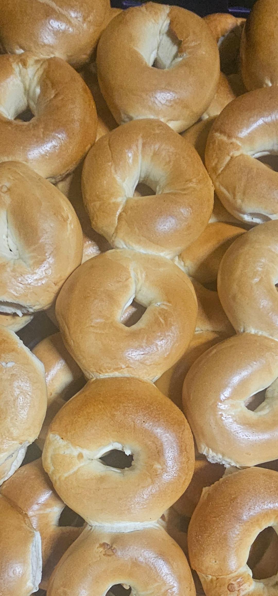 Golden brown bagels freshly prepared in Dania Beach